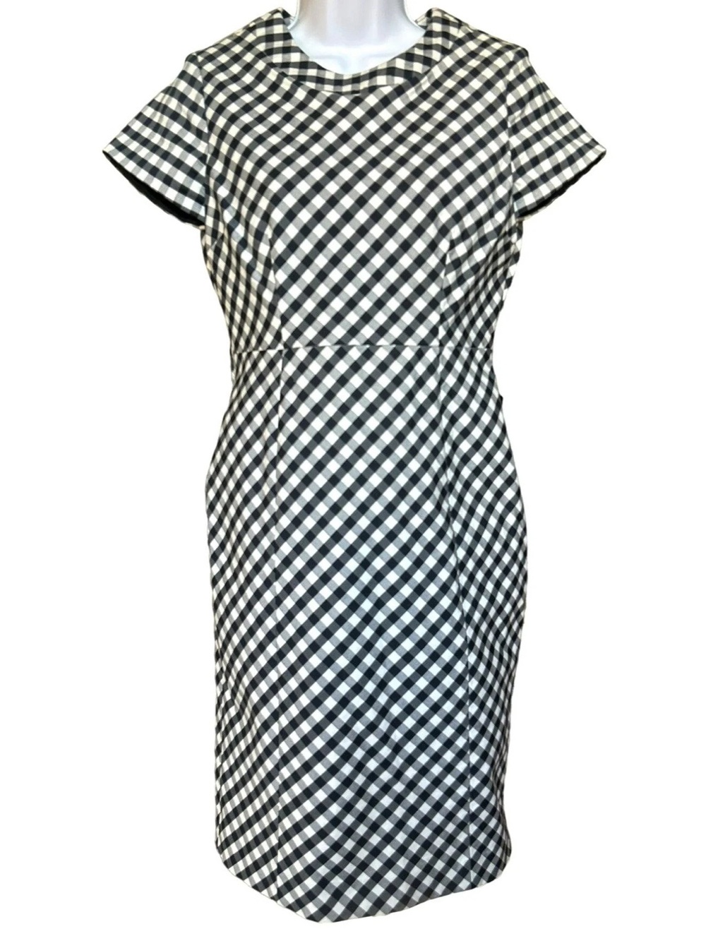 Brooks Brothers Black and White Gingham Midi Dress (EUC)